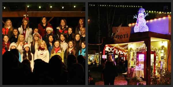 Kenmore Junior High students sing as Bothell's Country Village lights up with holiday spirit Saturday night. The event also featured a tree lighting and Santa's arrival. More photos to come.