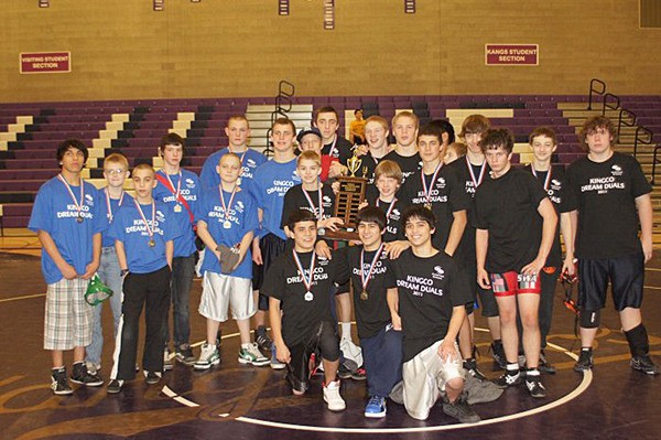 The Northshore School District champion wrestlers defeated the best from the Lake Washington School District on Wednesday night at Lake Washington High School