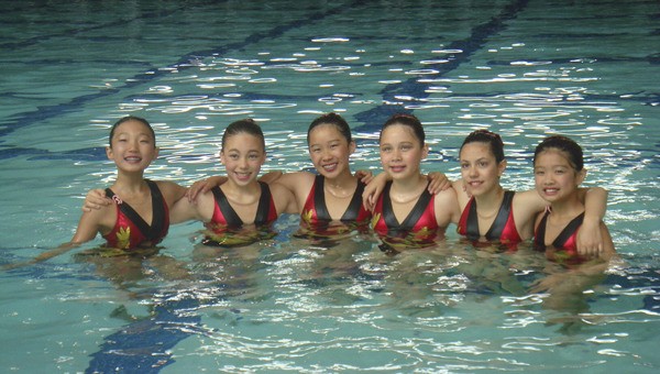 The Seattle Synchronized Swim Team shined at last weekend's eSynchro National Championships in Federal Way. Pictured from left to right: Lilly Cao