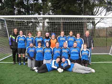 The Northshore Youth Soccer Association girls U19 United Strykers recently won the President’s Cup state championship and district title. They are: front row