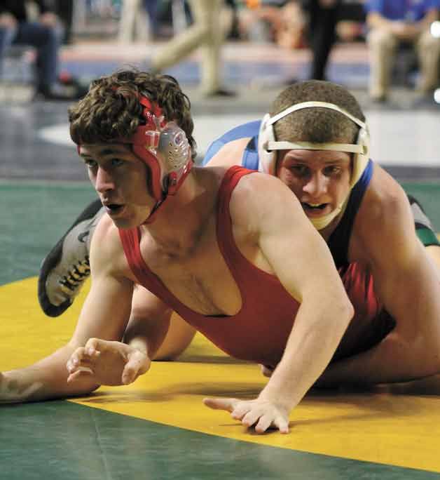 Bothell High School senior Brandon Davidson won the state wrestling title in the 152 pound weight class Saturday at the Tacoma Dome.