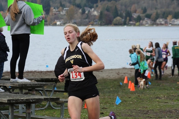 Inglemoor's Amber Rose took first at the 4A Bi-District Cross Country Championship on Monday.