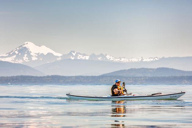 Kirkland resident Bill Coady in his sea kayak.