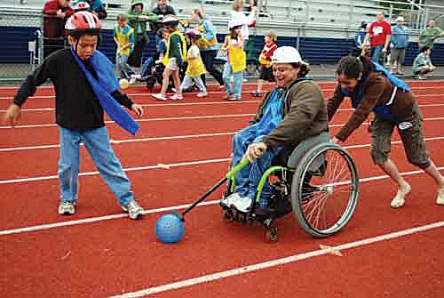 Participants compete at Wacky Wheelays at Lake Washington High School in 2010.