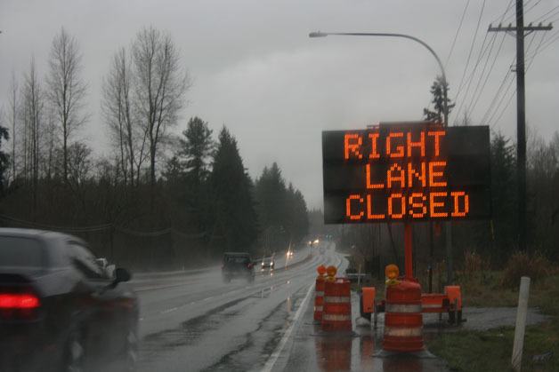 There is a single lane closure in various locations in the Mill Creek/Bothell area.