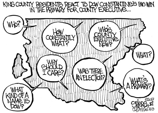 King County residents react to Dow Constantine's big win in the primary | Cartoon for Aug. 13