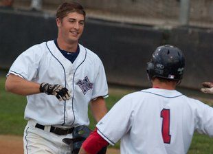 Inglemoor High grad Mitchell Gunsolus (left) was recently named the West Coast League MVP after a record-breaking summer season with the Wenatchee Applesox. Gunsolus batted .371 and led the team to its fifth league championship.