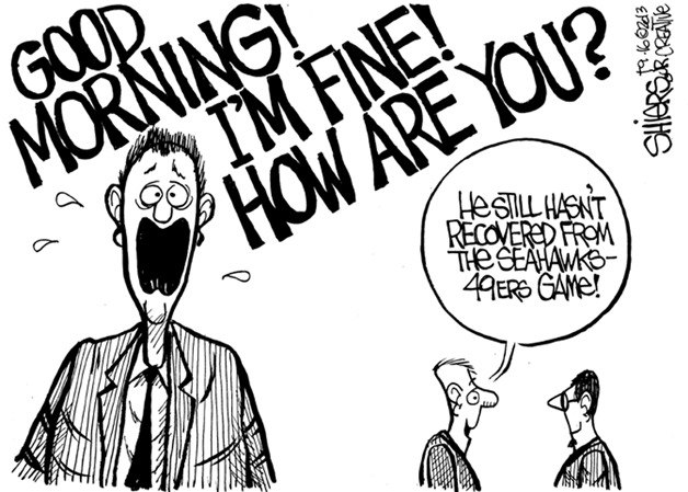 Good morning! I'm fine! How are you? | Cartoon for Sept. 21