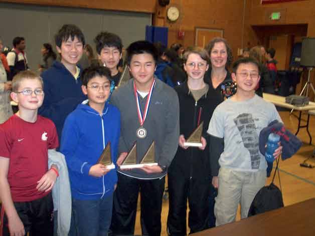 Students from Kenmore and Northshore junior high schools and Bear Creek and Shelton View elementary schools competed in MATHCOUNTS chapter competitions in February.