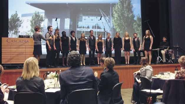 Bothell High School Jazz Choir performs during the annual Northshore Performing Arts Center fundraising luncheon.