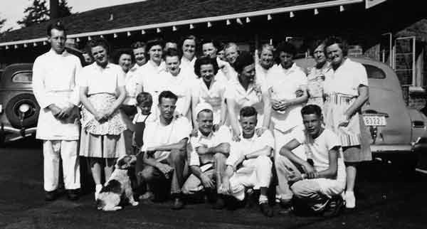 Bob's Place staff in 1945.