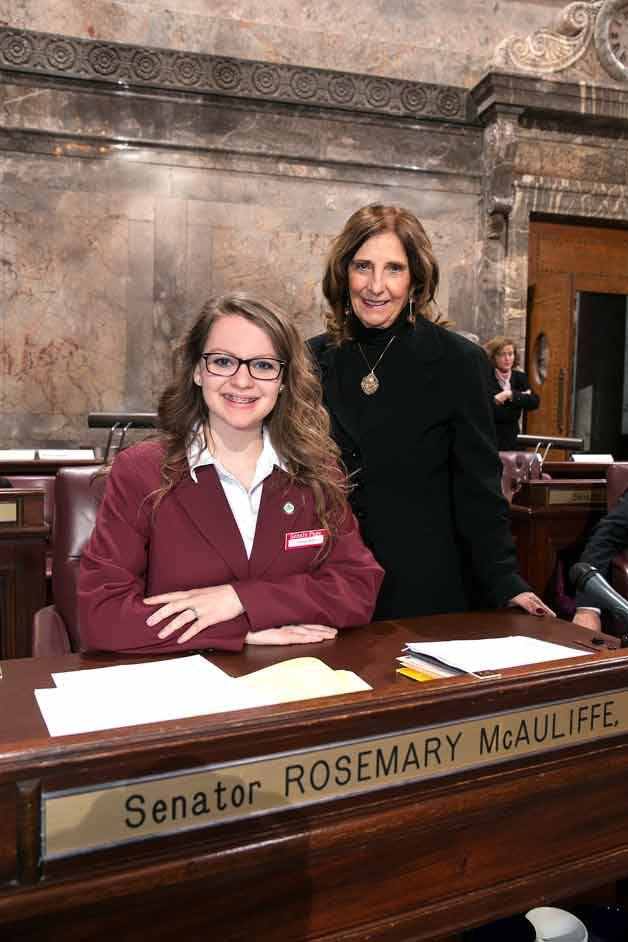 Bothell resident Amanda Bailey served as a page in the Washington State Senate in Olympia last week.