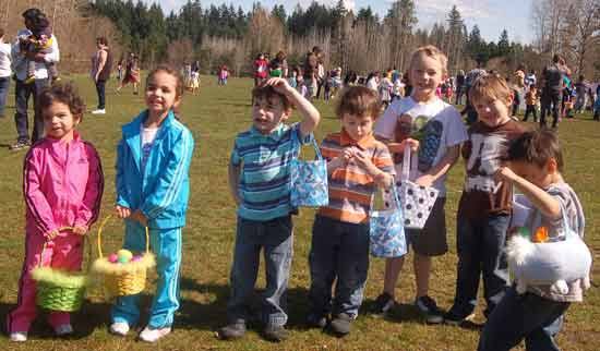 Kids at Park Ridge Community Church in Bothell enjoy last Saturday's Eggstravaganza.