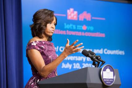 First Lady Michelle Obama hosted Kenmore Mayor David Baker at the White House