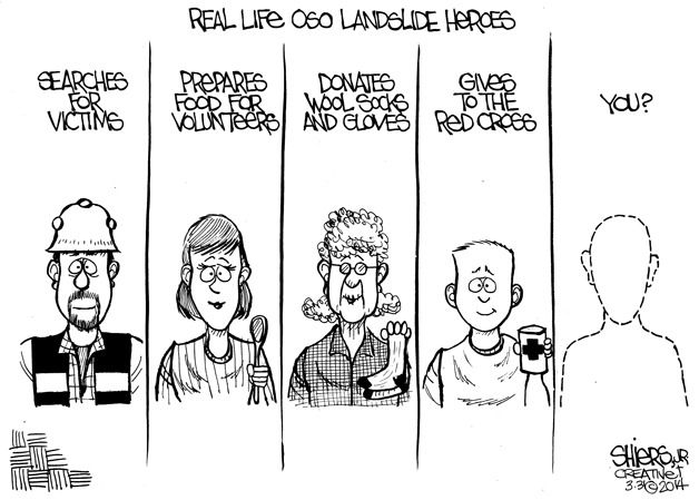 Real life Oso landslide heros | Cartoon for March 31