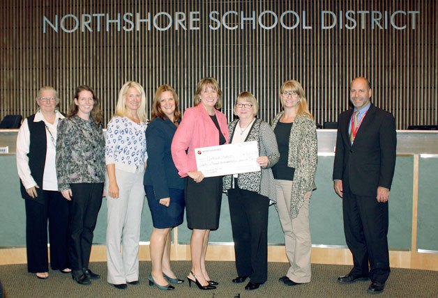 Northshore Schools Foundation presents the Northshore School District with the grant check.