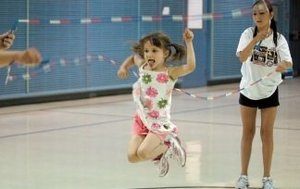 Jumping rope is one way to be active and have fun.