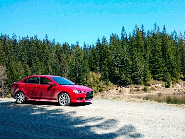 The Mitsubishi Lancer GT on the backroads of Washington State