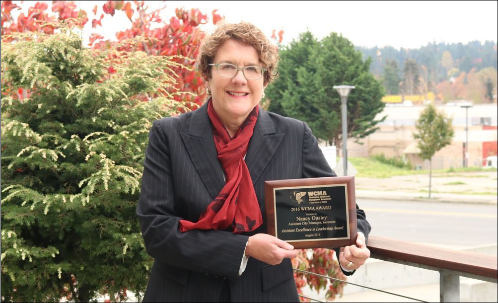 Kenmore Assistant City Manager Nancy Ousley has been awarded the 2016 Washington City/County Management Association Assistant Leadership Excellence Award. Contributed photo