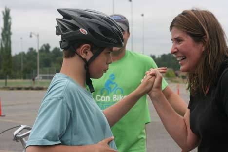 Mom Jean Sadler interacts with her special-needs son