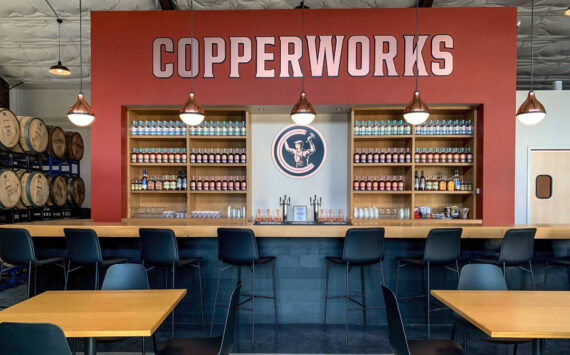 Copperworks Distillery produces small-batch American Single Malt Whiskey, gin, and vodka, all made from malted barley and distilled in traditional copper stills