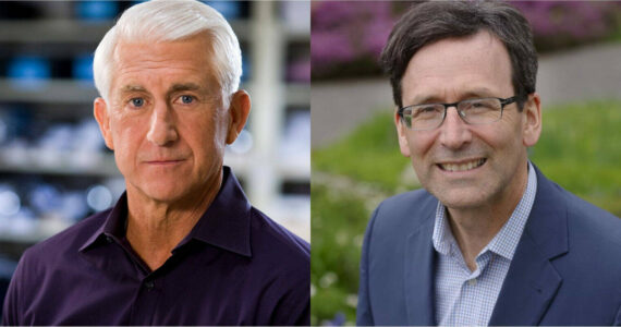 Republican Dave Reichert, left, and Democrat Bob Ferguson, right, are competing in Washington’s 2024 governor’s race. (Photos courtesy of campaigns)