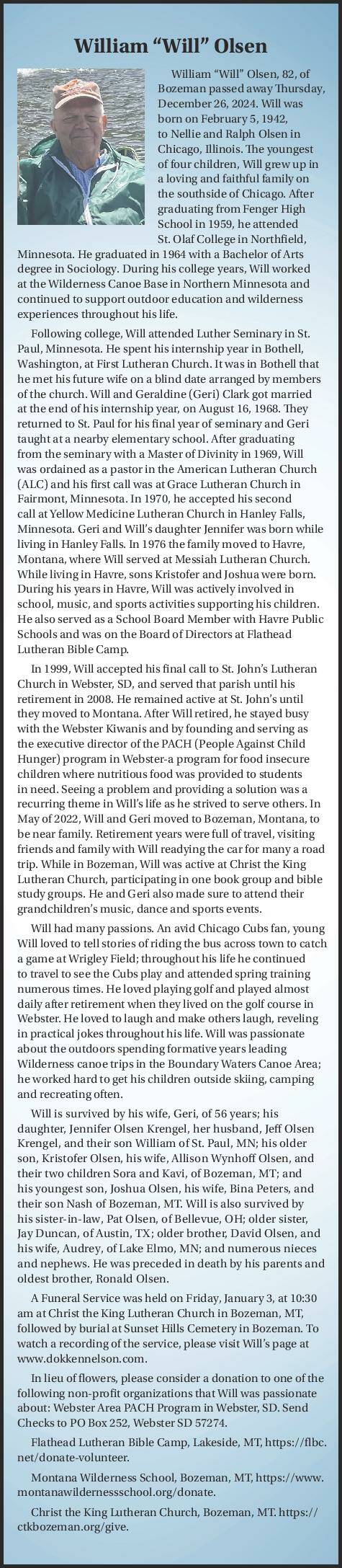 William "Will" Olsen | Obituary